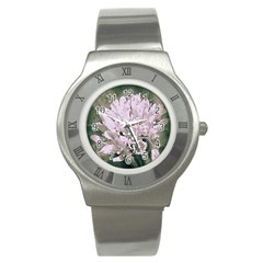 White Flower Stainless Steel Watch by uniquedesignsbycassie