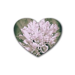 White Flower Rubber Coaster (heart) 