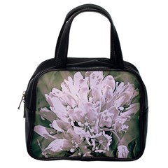 White Flower Classic Handbags (one Side)