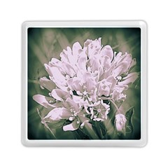 White Flower Memory Card Reader (square)  by uniquedesignsbycassie