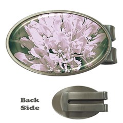 White Flower Money Clips (oval) 