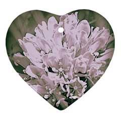 White Flower Heart Ornament (2 Sides)