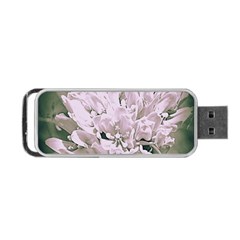 White Flower Portable Usb Flash (one Side)