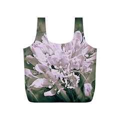 White Flower Full Print Recycle Bags (s) 