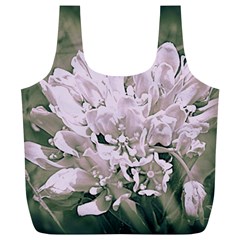 White Flower Full Print Recycle Bags (l) 