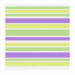 Yellow Purple Green Stripes Medium Glasses Cloth (2-side) by BrightVibesDesign