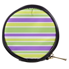 Yellow Purple Green Stripes Mini Makeup Bags by BrightVibesDesign