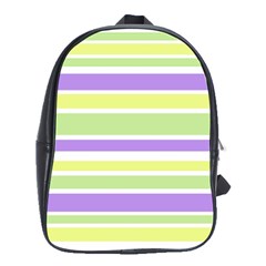 Yellow Purple Green Stripes School Bags(large)  by BrightVibesDesign