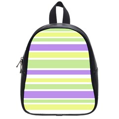 Yellow Purple Green Stripes School Bags (small)  by BrightVibesDesign