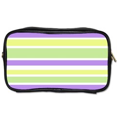 Yellow Purple Green Stripes Toiletries Bags 2-side by BrightVibesDesign