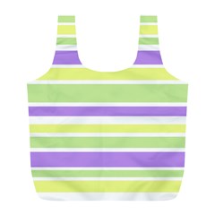 Yellow Purple Green Stripes Full Print Recycle Bags (l)  by BrightVibesDesign