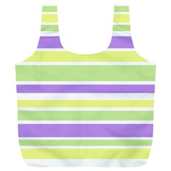 Yellow Purple Green Stripes Full Print Recycle Bags (l)  by BrightVibesDesign