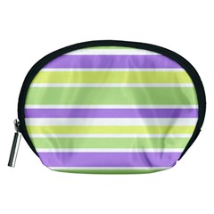 Yellow Purple Green Stripes Accessory Pouches (medium) 