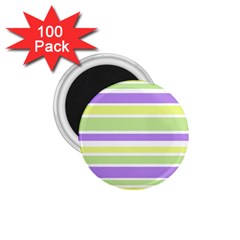 Yellow Purple Green Stripes 1 75  Magnets (100 Pack)  by BrightVibesDesign