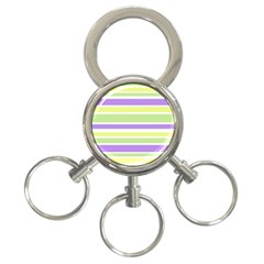 Yellow Purple Green Stripes 3-ring Key Chains by BrightVibesDesign