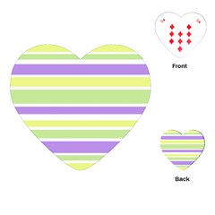 Yellow Purple Green Stripes Playing Cards (heart) 