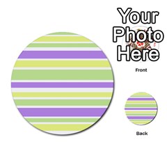 Yellow Purple Green Stripes Multi-purpose Cards (round)  by BrightVibesDesign