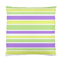 Yellow Purple Green Stripes Standard Cushion Case (two Sides) by BrightVibesDesign