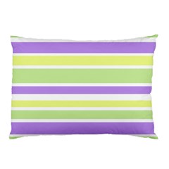 Yellow Purple Green Stripes Pillow Case