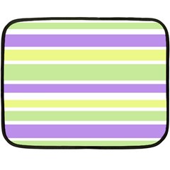 Yellow Purple Green Stripes Fleece Blanket (mini)