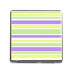 Yellow Purple Green Stripes Memory Card Reader (square) by BrightVibesDesign