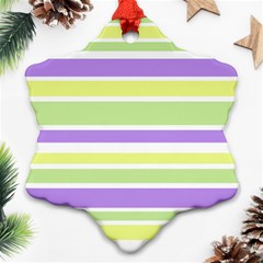 Yellow Purple Green Stripes Ornament (snowflake) 