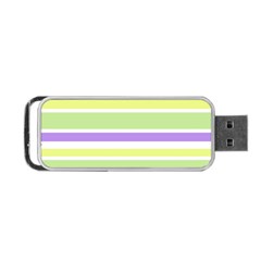 Yellow Purple Green Stripes Portable Usb Flash (two Sides) by BrightVibesDesign