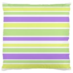 Yellow Purple Green Stripes Large Flano Cushion Case (Two Sides) Front