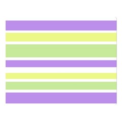 Yellow Purple Green Stripes Double Sided Flano Blanket (large) 