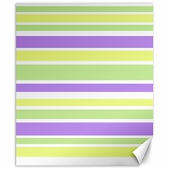 Yellow Purple Green Stripes Canvas 8  X 10  by BrightVibesDesign