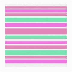 Pink Green Stripes Medium Glasses Cloth by BrightVibesDesign