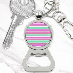 Pink Green Stripes Bottle Opener Key Chains by BrightVibesDesign