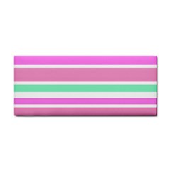 Pink Green Stripes Hand Towel