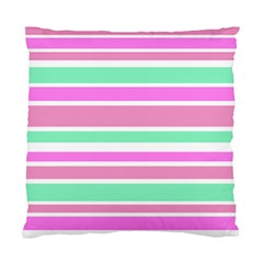 Pink Green Stripes Standard Cushion Case (one Side) by BrightVibesDesign