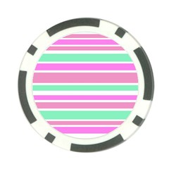 Pink Green Stripes Poker Chip Card Guards (10 Pack)  by BrightVibesDesign