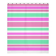 Pink Green Stripes Shower Curtain 60  X 72  (medium) 