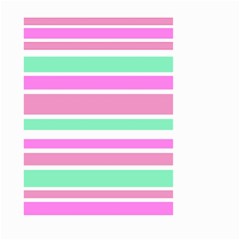 Pink Green Stripes Small Garden Flag (two Sides)