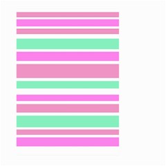 Pink Green Stripes Large Garden Flag (two Sides) by BrightVibesDesign