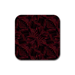 Sharp Tribal Pattern Rubber Square Coaster (4 Pack)  by dflcprints