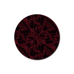 Sharp Tribal Pattern Rubber Coaster (round)  by dflcprints