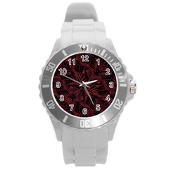 Sharp Tribal Pattern Round Plastic Sport Watch (l) by dflcprints