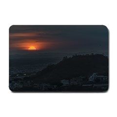 Sunset Scene Landscape Aerial View In Guayaquil From Cerro Del Carmen Small Doormat  by dflcprints