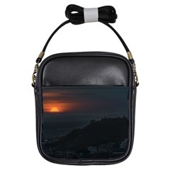 Sunset Scene Landscape Aerial View In Guayaquil From Cerro Del Carmen Girls Sling Bags by dflcprints