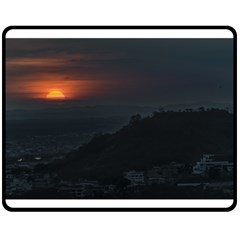 Sunset Scene Landscape Aerial View In Guayaquil From Cerro Del Carmen Double Sided Fleece Blanket (medium) 