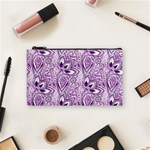 Purple Paisley Doodle Cosmetic Bag (Small)  Front