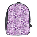 Purple Paisley Doodle School Bags(Large)  Front