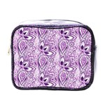 Purple Paisley Doodle Mini Toiletries Bags Front