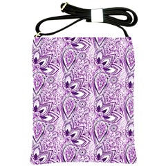 Purple Paisley Doodle Shoulder Sling Bags