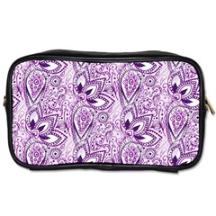 Purple Paisley Doodle Toiletries Bags