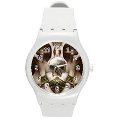 Skull Magic Round Plastic Sport Watch (m) by icarusismartdesigns